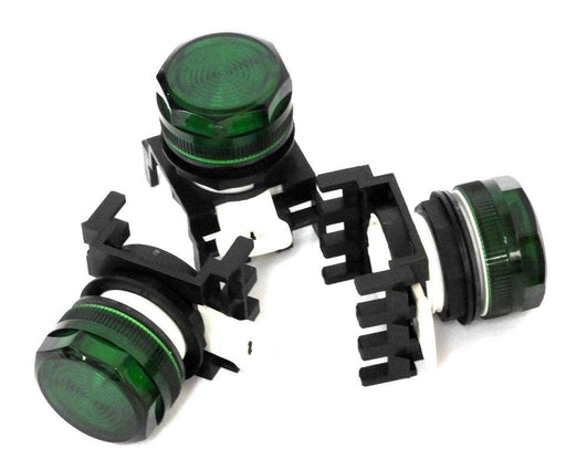 LOT OF 3 GENERIC ILLUMINATED GREEN PUCHBUTTONS