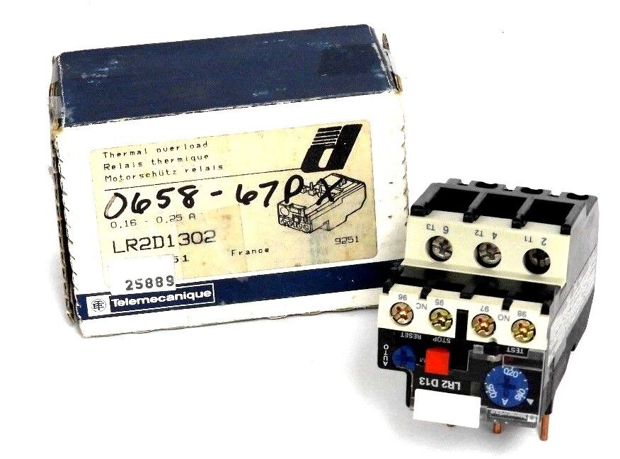 NEW TELEMECANIQUE LR2D-1302 THERMAL OVERLOAD RELAY .16-.25A, LR2D1302
