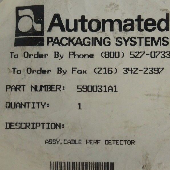 NEW AUTOMATED PACKAGING 590031A1 ASSY, CABLE PERF DETECTOR