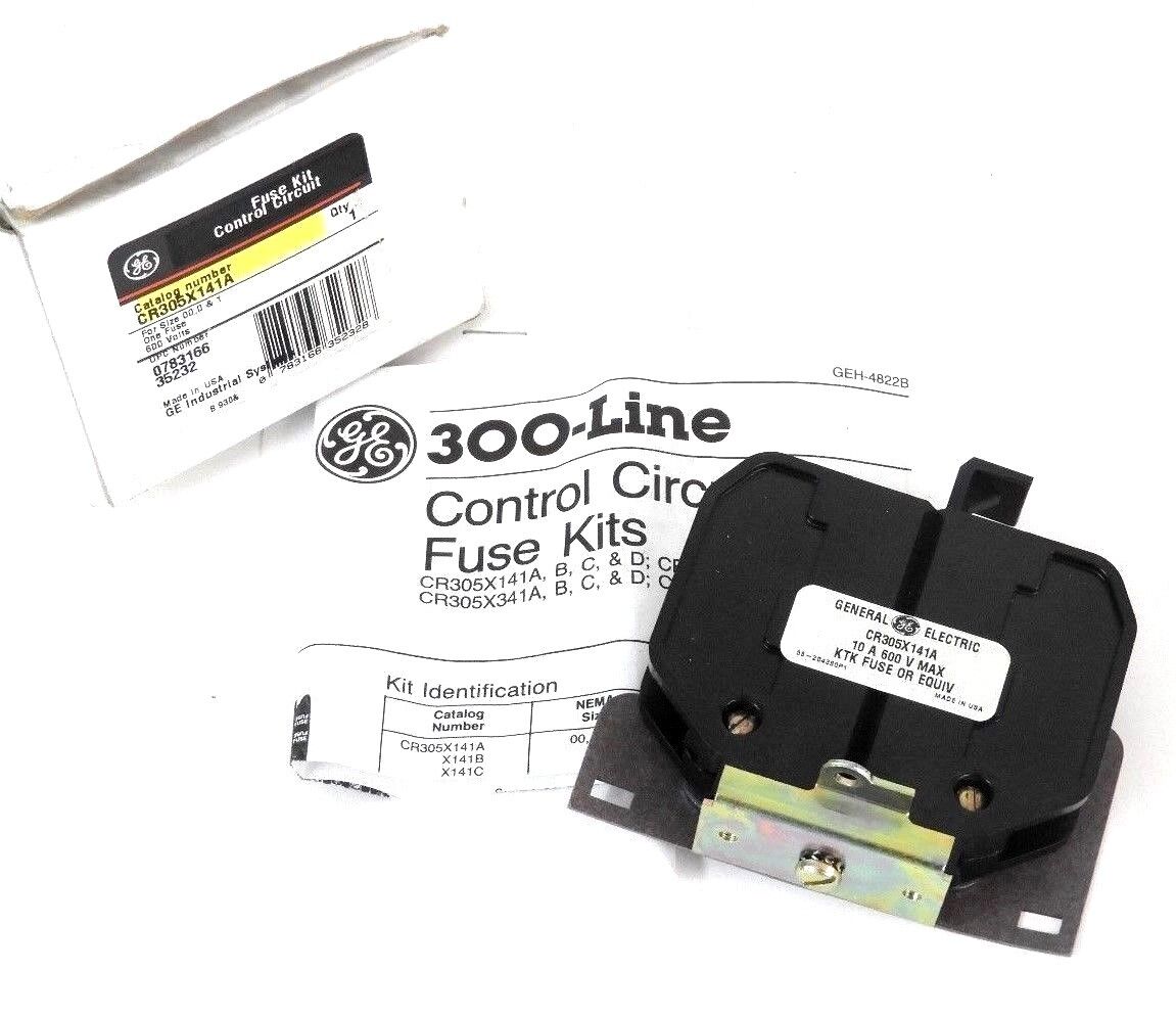 LOT OF 3 NIB GENERAL ELECTRIC CR305X141A CONTROL CIRCUIT FUSE KITS 600V, 1 FUSE