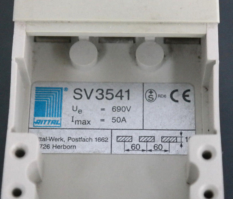 NIB RITTAL SV 3541 COMPONENT ADAPTER 50A (80A), 690V, SV3541
