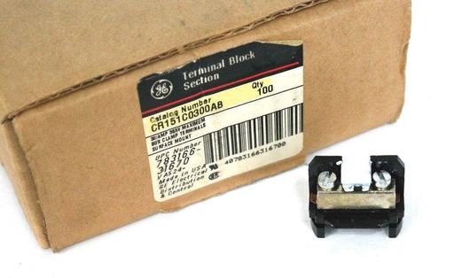 BOX OF 100 NEW GENERAL ELECTRIC CR151C0300AB TERMINAL BLOCKS 30A, 300V