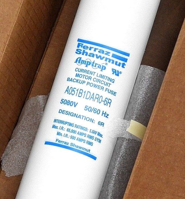 NEW FERRAZ SHAWMUT A051B1DAR0-6R AMP-TRAP FUSE 5.08K, 80192, A051B1DAR06R
