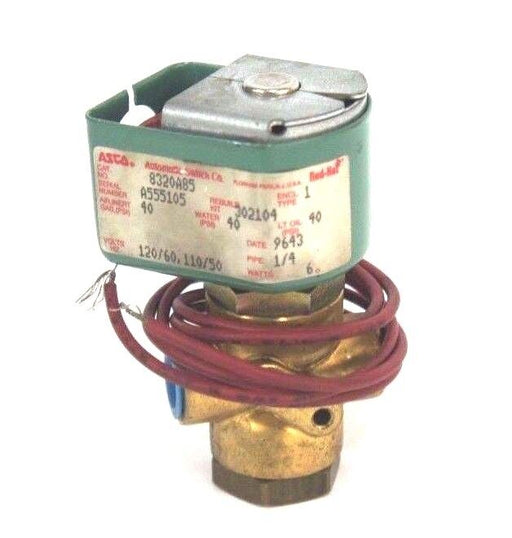 ASCO 8320A85 SOLENOID VALVE 1/4'' PIPE, 110-120V, 50/60HZ, 40 PSI, MISSING TOP