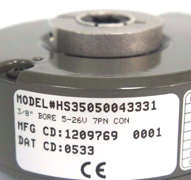 NIB DANAHER DYNAPAR HS35050043331 ENCODER 5-26V, 7PIN CONNECTOR, 3/8" BORE