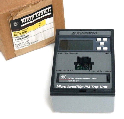 NEW GENERAL ELECTRIC K220LSMR MICROVERSATRIP PM TRIP UNIT K220LSM, 2000A, E115&