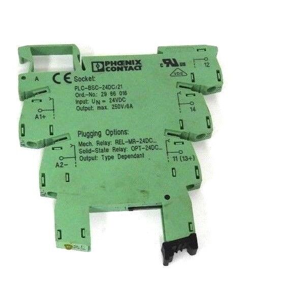 PHOENIX CONTACT PLC-BSC-24DC/21 TERMINAL BLOCK RELAY MODULE ORD. NO. 2966016