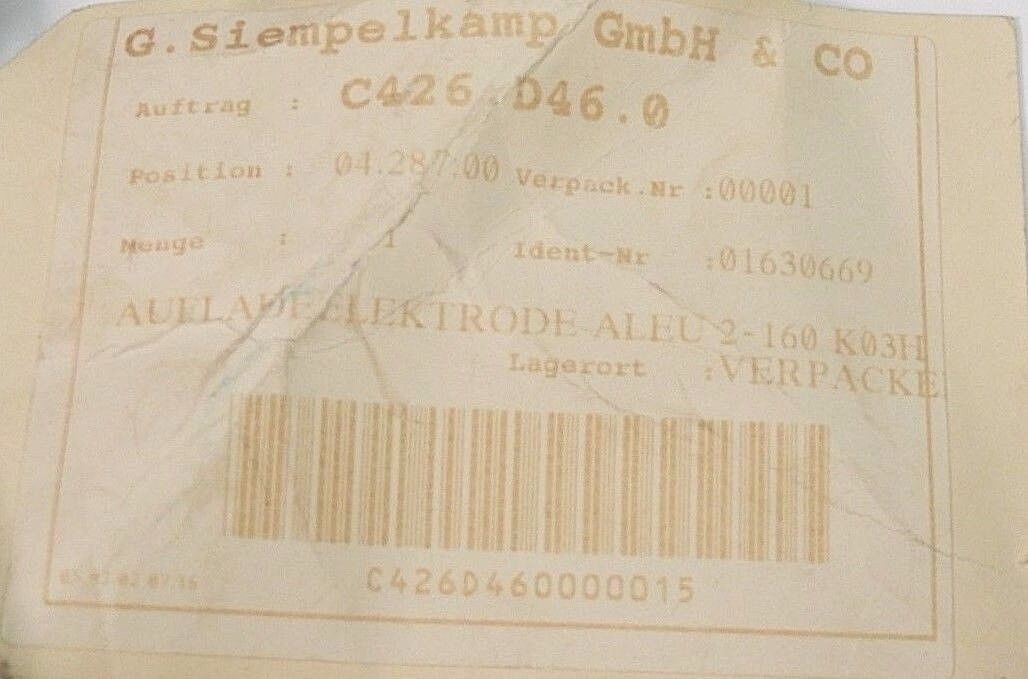 NEW SIEMPELKAMP C426.D46.0 CHARGING ELECTRODE BAR, SP-02-001, 01630669, C426D460