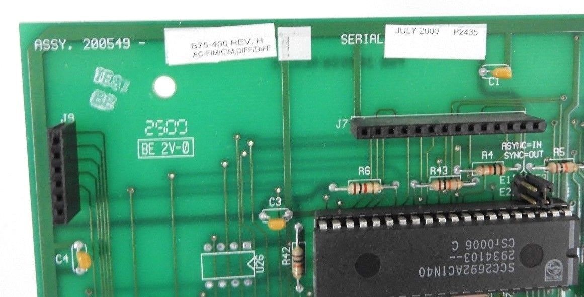 MDI MONITOR DYNAMICS, INC. RTU-180 PROCESSOR ASSY. 200549,K B75-400 REV. H