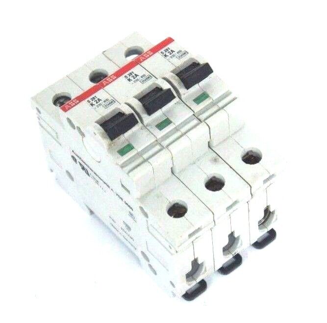LOT OF 3 ABB S281-K2A CIRCUIT BREAKERS S-281-K-2A 2AMP 1POLE 230/400VAC K-CURVE