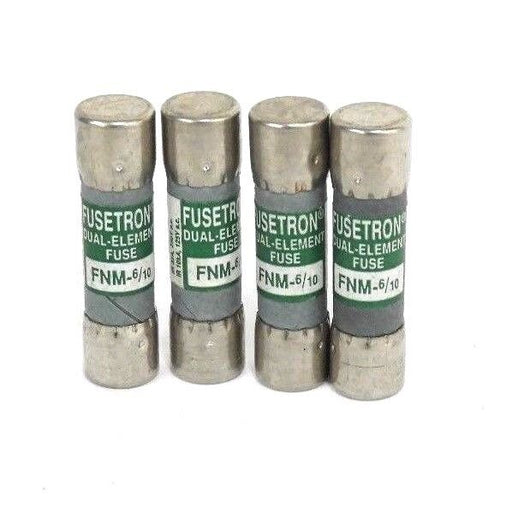 LOT OF 4 NEW COOPER BUSSMANN FNM-6/10 DUAL-ELEMENT FUSES