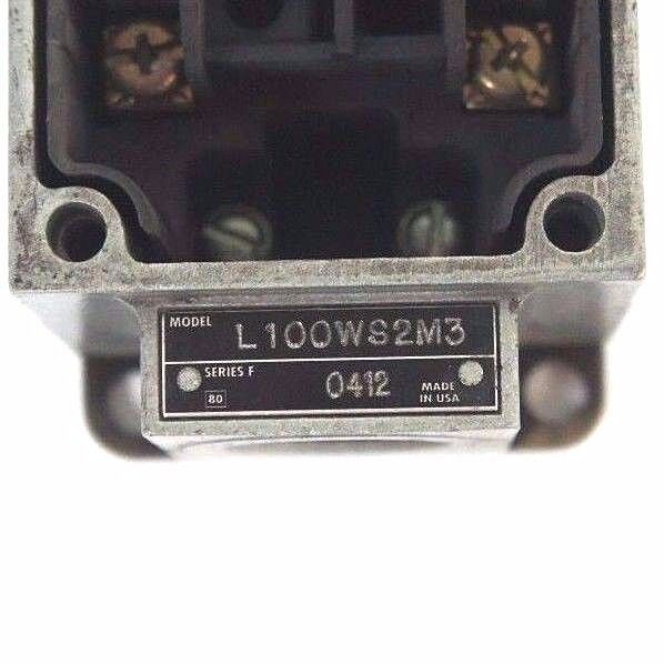 SCHNEIDER ELECTRIC L100WS2M3 LIMIT SWITCH SER. F, MISSING COVER PLATE