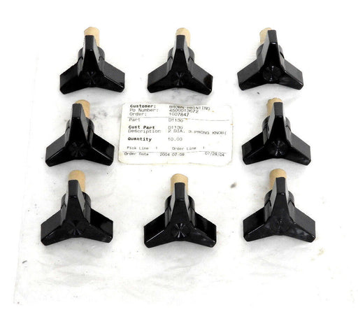 LOT OF 8 NEW GENERIC D1130 2'' DIA. 3-PRONG KNOBS PLASTIC