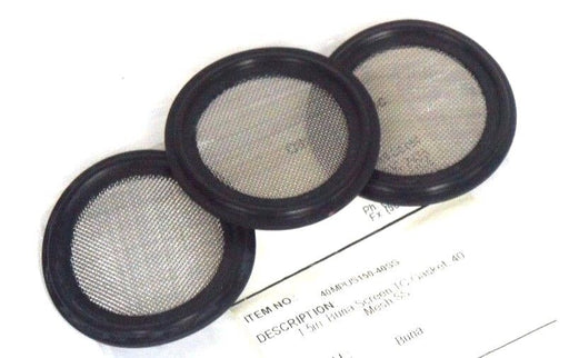LOT OF 3 NEW 40MPUS150-40SS Tri-Clamp Gasket Screen (Mesh 40),Buna-N, 1.5",BlACK