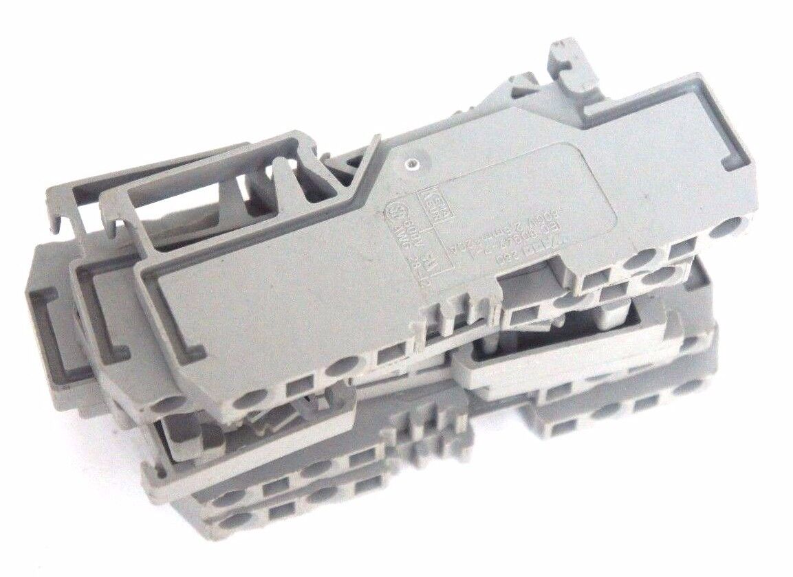 LOT OF 7 WAGO 280 RAIL MOUNT TERMINALS IEC 60947-7-1, 800V, 6094771