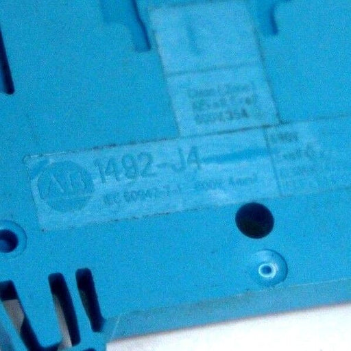 LOT OF 8 ALLEN BRADLEY 1492-J4 TERMINAL BLOCKS 4MM BLUE FEED-THRU