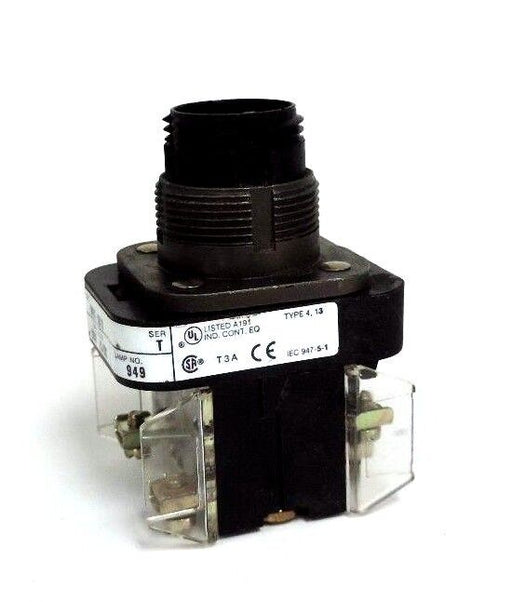 ALLEN BRADLEY 800T-QB10 PUSHBUTTON SER. T W/ 800T-XA SER. D CONTACT (NO LAMP)