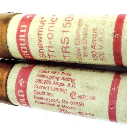 LOT OF 2 FERRAZ SHAWMUT TRS150R TRI-ONIC FUSES 150A, 600V