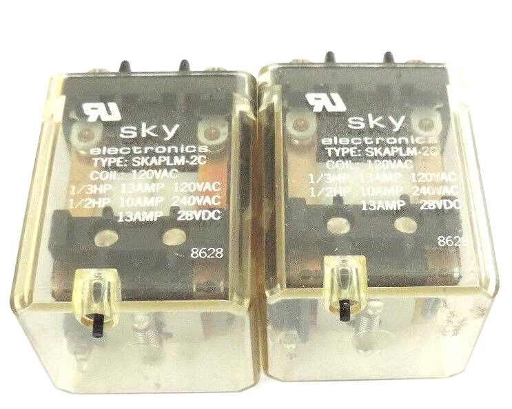 LOT OF 2 SKY ELECTRONICS SKAPLM-2C RELAYS SKAPLM2C, 120VAC