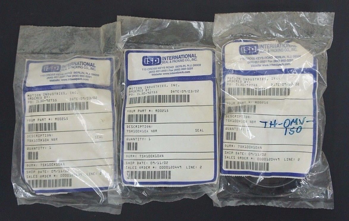 LOT OF 4 NEW ISP INTERNATIONAL 75X100X10 OIL SEALS 75X100X10A NBR