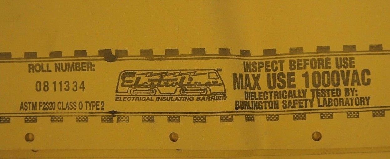 NEW UNITED TECHNOLOGIES CARRIER VP-795085 YELLOW VOLTAGE BARRIER SHEETING 3X2FT