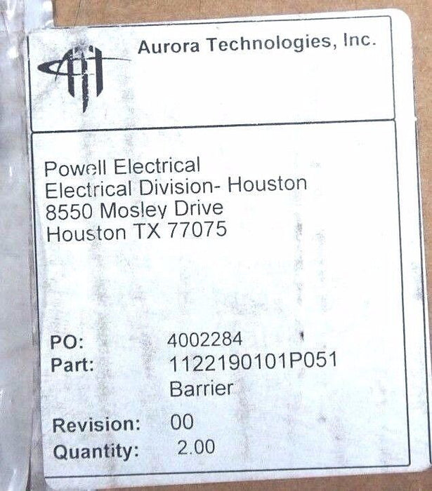 LOT OF 2 NEW AURORA TECHNOLOGIES 1122190101P051 LOWER BARRIERS GSCT