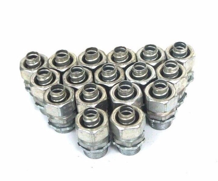 LOT OF 17 NEW THOMAS & BETTS 1/2" NPT X 1/2" TUBE CONNECTOR FITTINGS