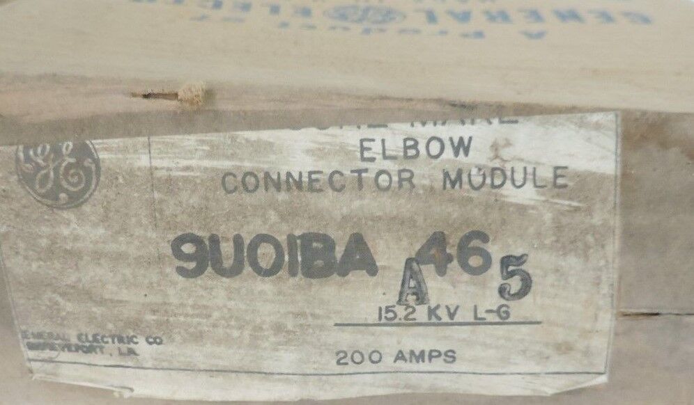 NIB GENERAL ELECTRIC 9U01BA-A465 ELBOW CONNECTOR MODULE 200 AMP, 15.2 KV L-G