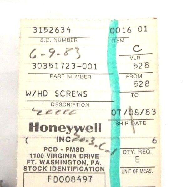 NEW HONEYWELL 30351723-001 HD SCREWS 30351723001
