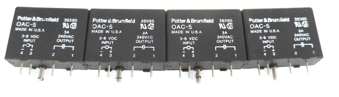 LOT OF 4 NEW POTTER & BRUMFIELD OAC-5 I/O MODULES 3A, 240VAC OAC5