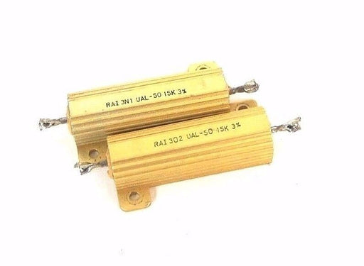 LOT OF 2 RIEDON RESISTORS (1) RAI-302-UAL-50 (1) RAI-3N1-UAL-50 15K 3%