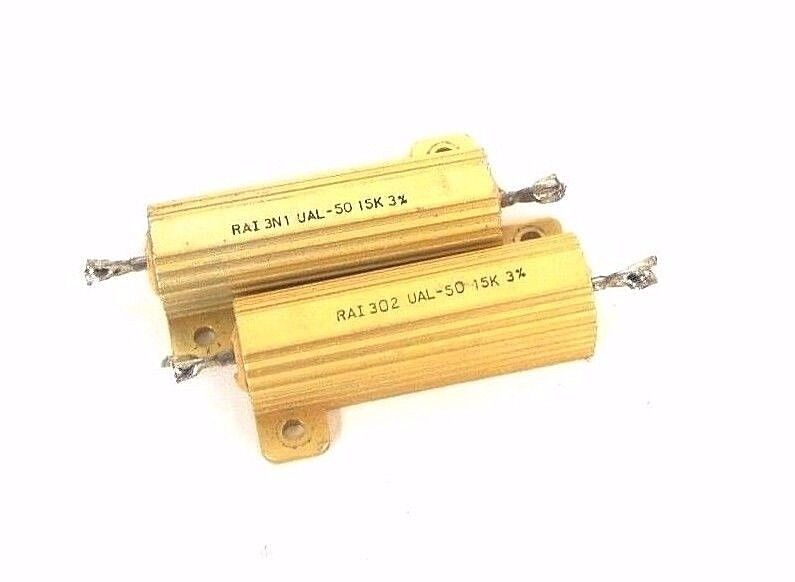 LOT OF 2 RIEDON RESISTORS (1) RAI-302-UAL-50 (1) RAI-3N1-UAL-50 15K 3%