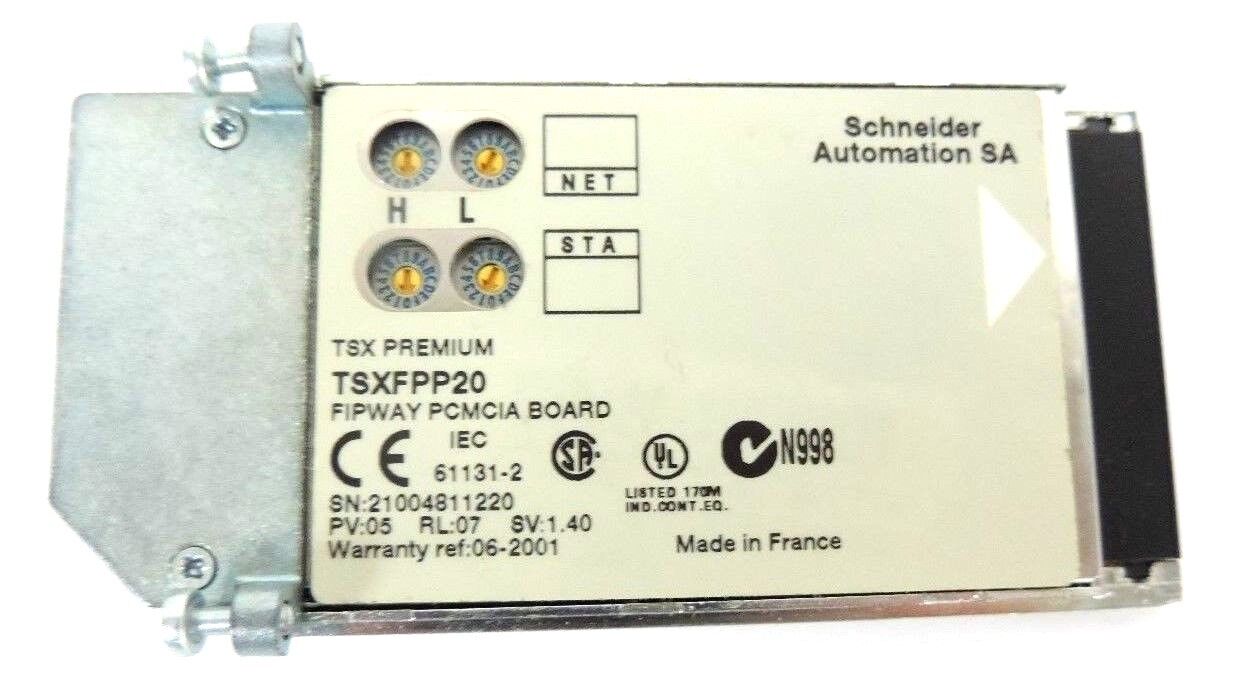 SCHNEIDER AUTOMATION TSXFPP20 FIPWAY PCMCIA BOARD PV: 05 RL: 07 SV: 1.40