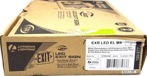 NIB LITHONIA LIGHTING EXR LED EL M6 EXIT SIGN