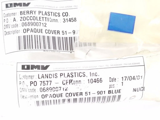 LOT OF 3 NEW OMV 068900712 OPAQUE COVER 51-901 BLUE