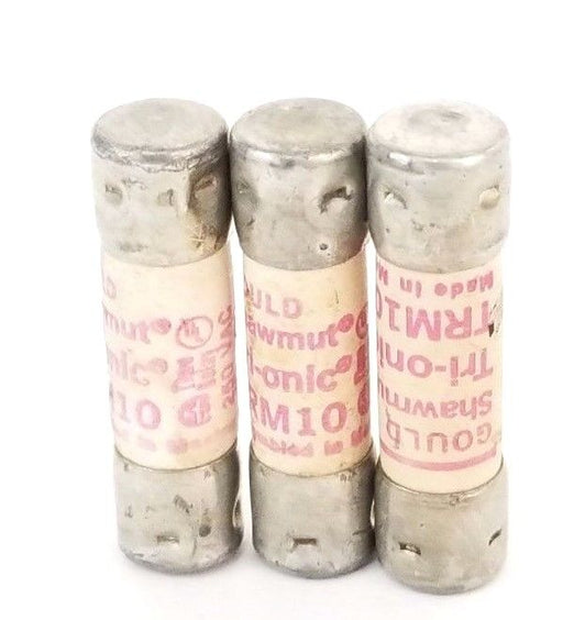 LOT OF 3 GOULD SHAWMUT TRM10 TRI-ONIC FUSES TRM-10