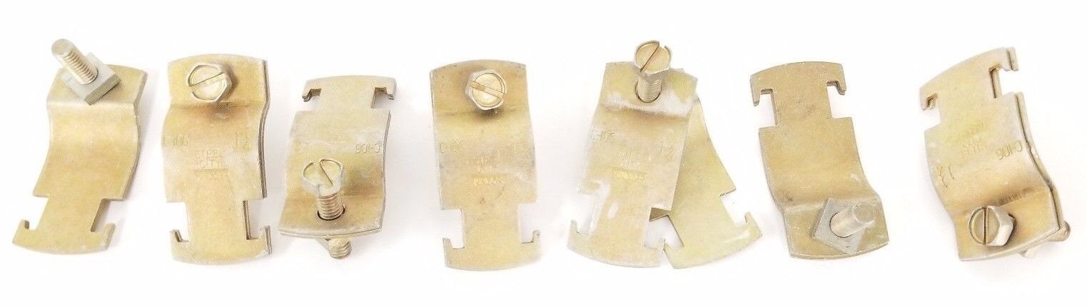LOT OF 7 NEW STEEL CITY C-106 GALVANIZED STRAPS C106, 1-1/4