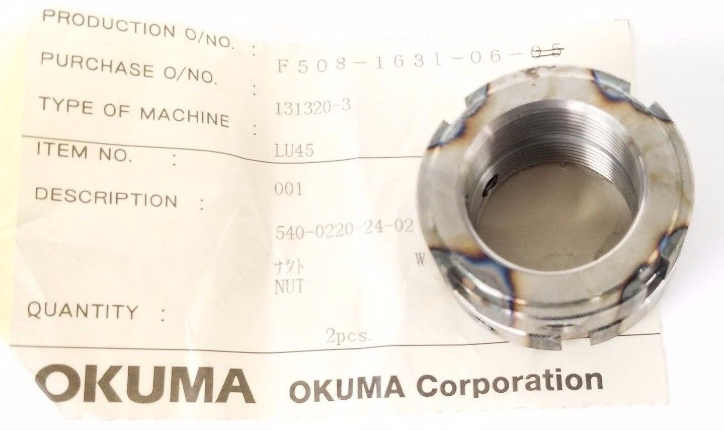 NEW OKUMA 540-0220-24-02 NUT