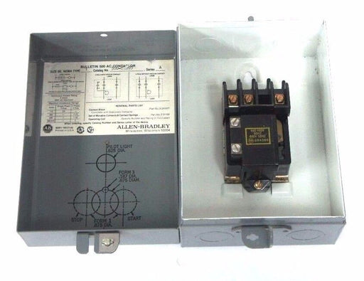 ALLEN BRADLEY 50O-T0B93 CONTACTOR W/ 69A288 COIL & ENCLOSURE