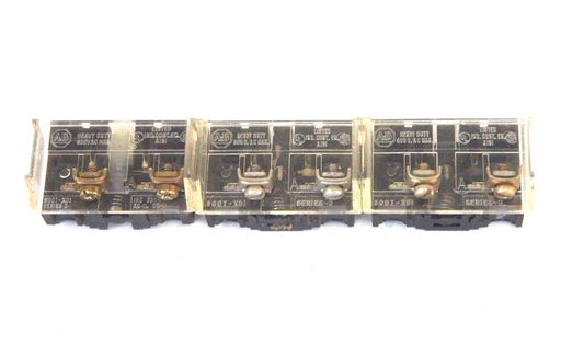 LOT OF 3 ALLEN BRADLEY 800T-XD1 CONTACT BLOCKS SER. D & C 800TXD1