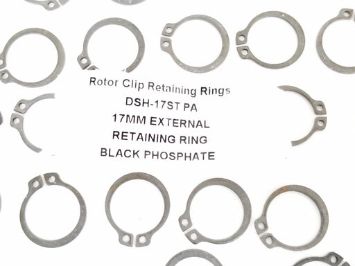 LOT OF 35 NEW DSH-17ST PA ROTOR CLIP RETAINING RINGS BLACK PHOSPHATE