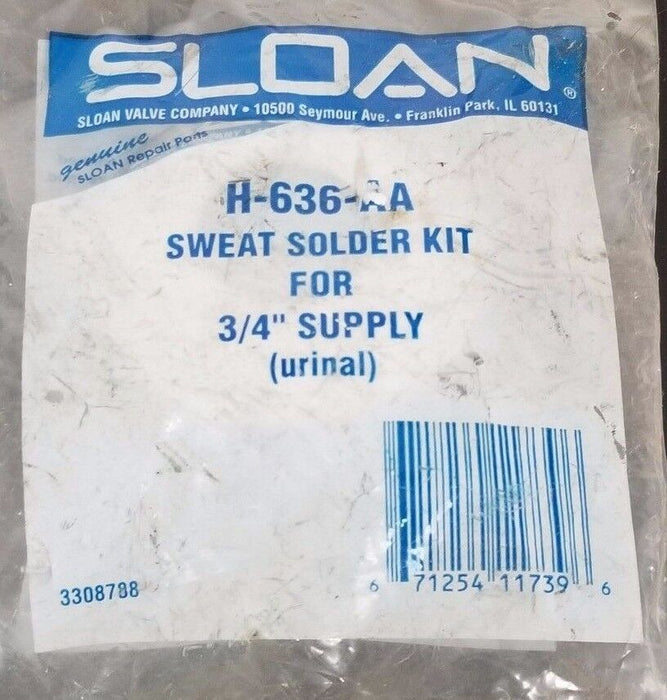 NEW SLOAN H-636-AA SWEAT SOLDER KIT FOR 3/4'' SUPPLY (URINAL)