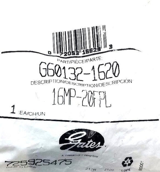 NEW GATES G60132-1620 ADAPTER G601321620, 16MP-20FPL