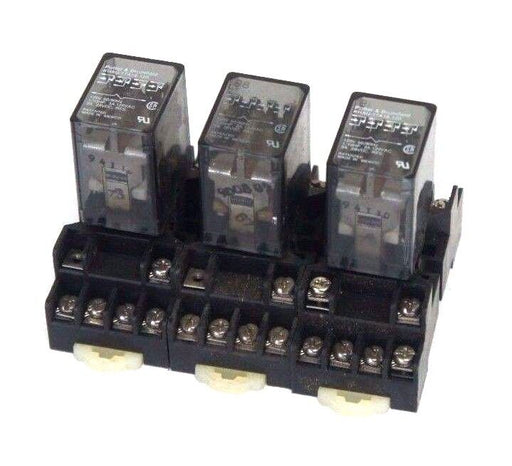 LOT OF 3 CUSTOM CONNECTOR MT14-PC SOCKET RELAYS W/ KHAU-17A18-120 REALYS