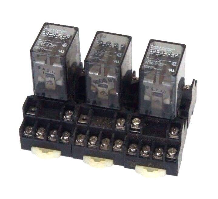 LOT OF 3 CUSTOM CONNECTOR MT14-PC SOCKET RELAYS W/ KHAU-17A18-120 REALYS