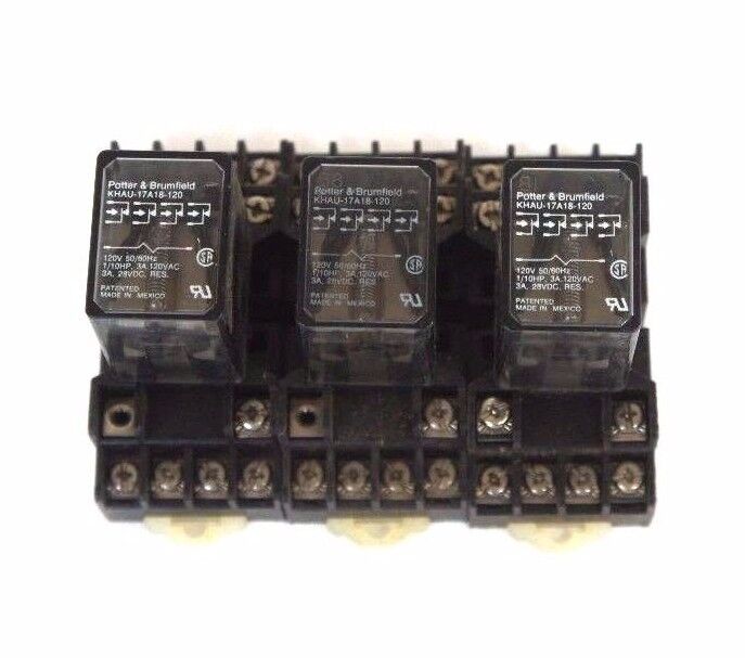 LOT OF 3 CUSTOM CONNECTOR MT14-PC SOCKET RELAYS W/ KHAU-17A18-120 REALYS
