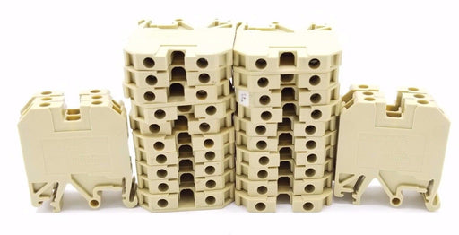 LOT OF 26 WEIDMULLER SAK 4 EN TERMINAL BLOCK 2POS, SAK4EN BEIGE