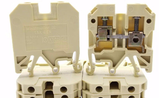 LOT OF 26 WEIDMULLER SAK 4 EN TERMINAL BLOCK 2POS, SAK4EN BEIGE