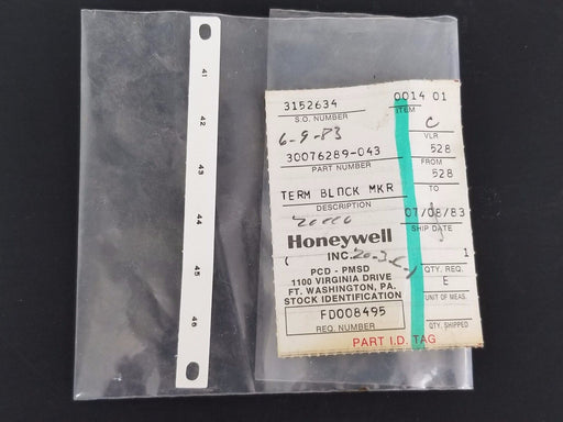 NEW HONEYWELL 30076289-043 TERM BLOCK MARKER 30076289043