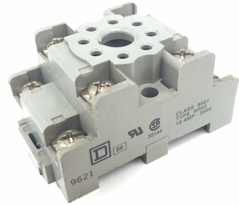 SQUARE D 8501-NR52 RELAY SOCKET 10 AMP, 300V, 8501NR52